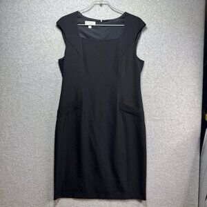 Kasper Dress Womens 14 Black Sleeveless Lined Career Zip up